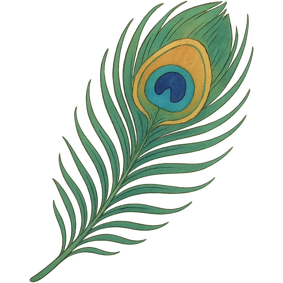 peacock feather in ghibli style emoji