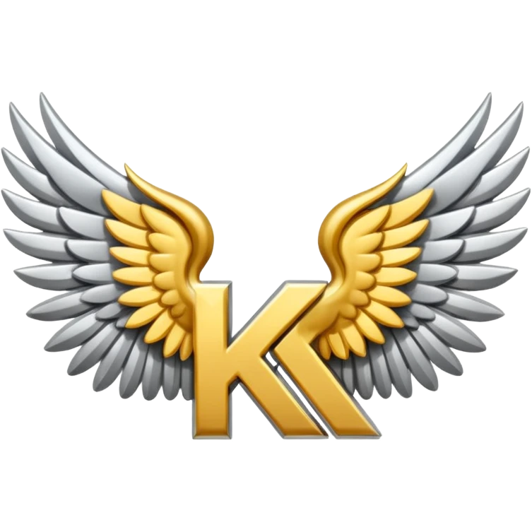 Add letter "K" between two wings emoji