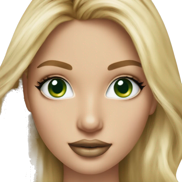 Realistic victoria secret model blonde green eyes  emoji