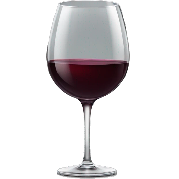 Two red wine glasses, one glass at 45 degree angle emoji