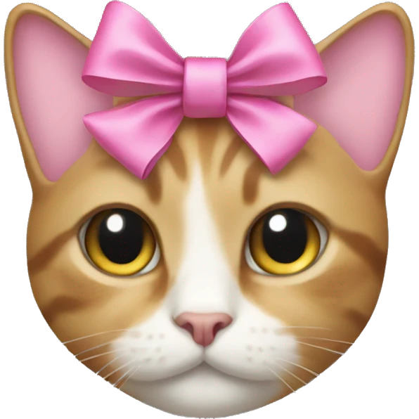 Cat with a pink bow  emoji