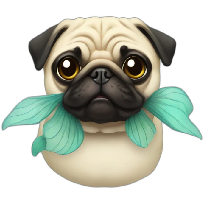 Mermaid pug emoji