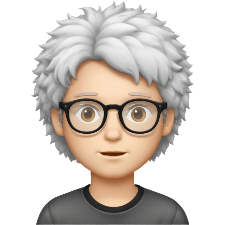 Fluffy hair glasses boy  emoji