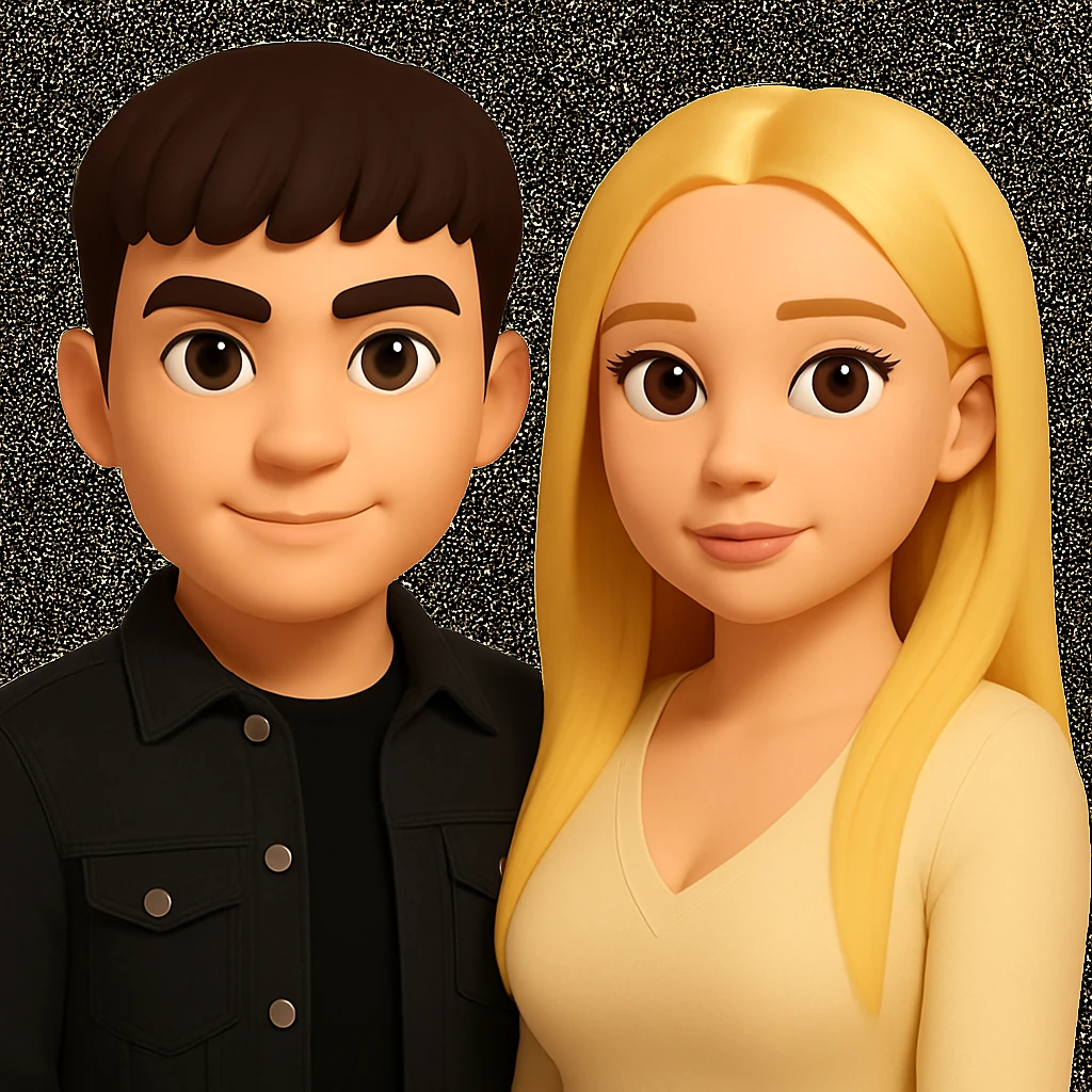 Slightly increase the volume of the upper body of the girl and slightly rotate her to face forward, preserving the style of the original image. emoji
