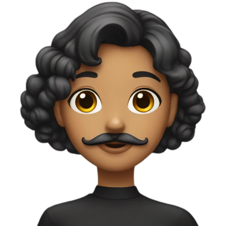 uwu girl wearing mustache emoji