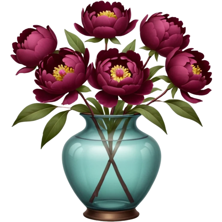 burgundy peonies in a vintage vase emoji