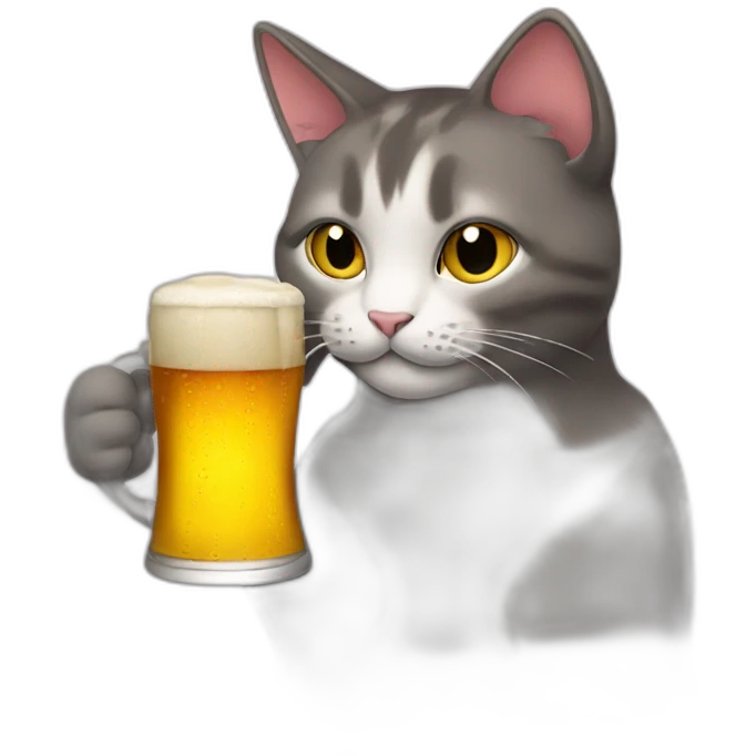 cat drinking beer emoji