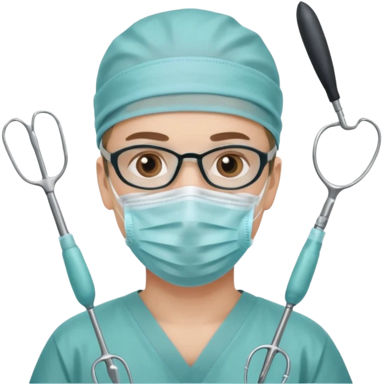 neurosurgeon with multiple surgical tools emoji