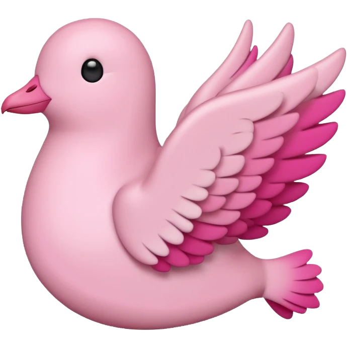 a minimalist emoji of a pink peace dove with pink hearts around it emoji