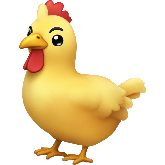 Cute plush chicken toy emoji