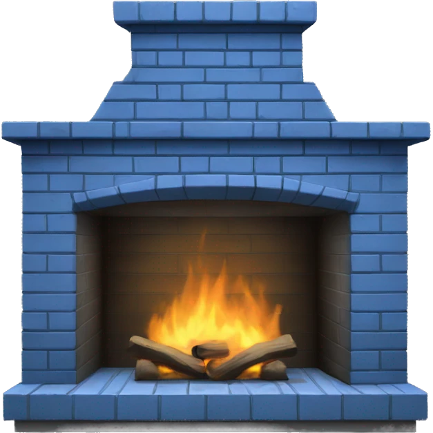 blue brick fireplace  emoji