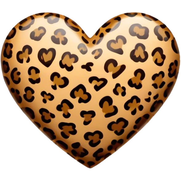 Glossy leopard print heart emoji