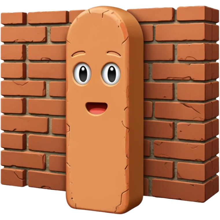 erect penis monolith, made of layered bricks, with no face emoji