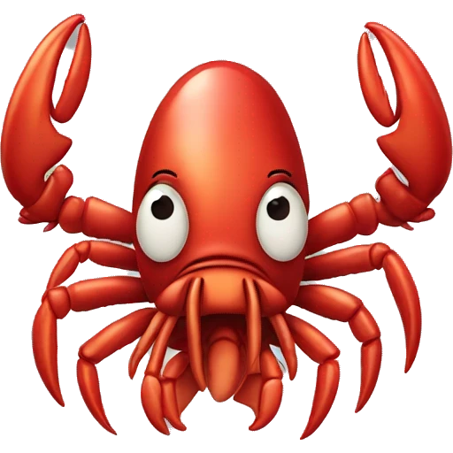 Scared lobster emoji