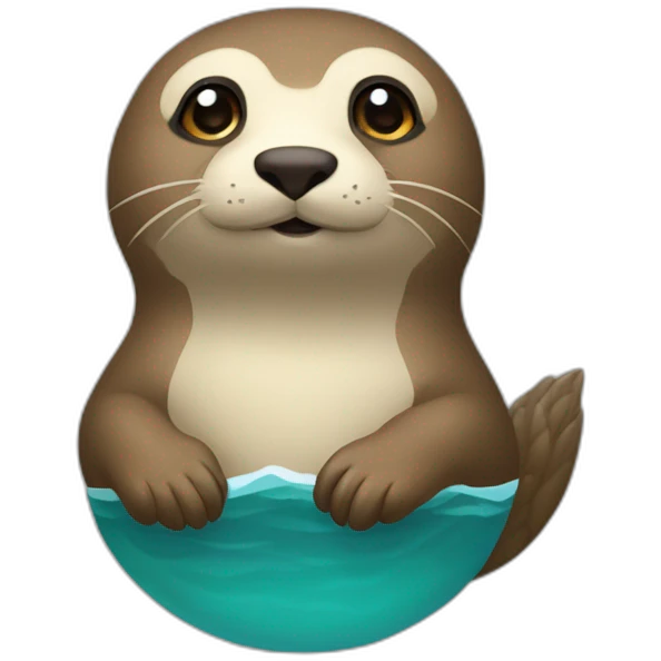 un perroquet sur le dos d'une loutre emoji