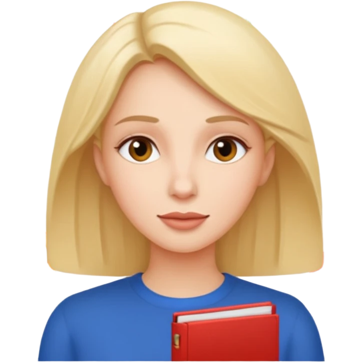 a woman talking and English letters around her emoji