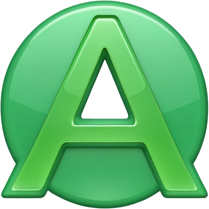 make emolji letter a in light Green color emoji