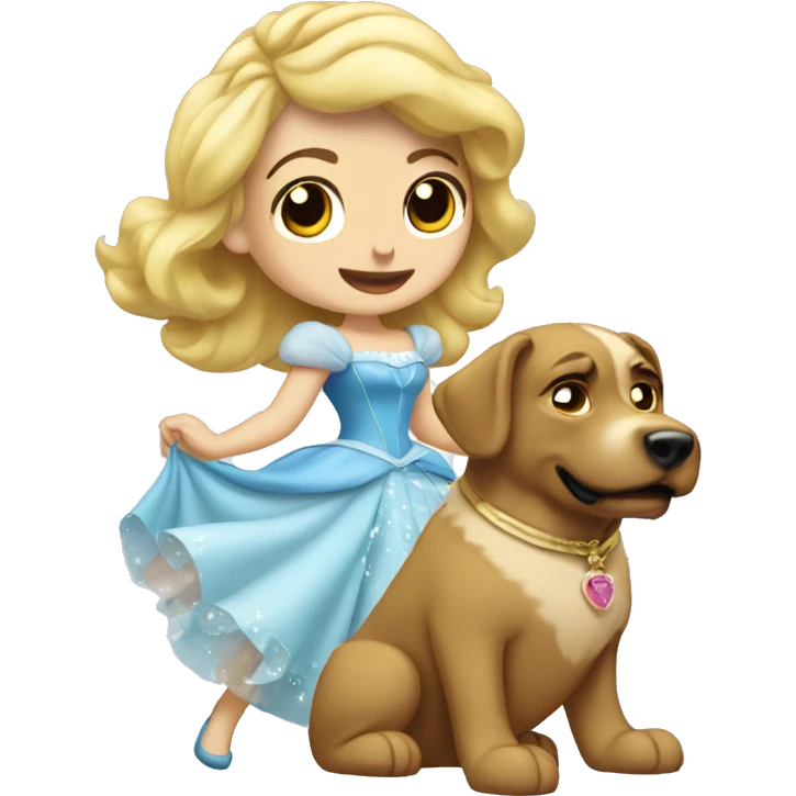 Cenicienta  con un perro  emoji