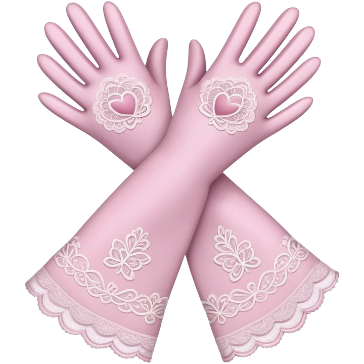 Pair of women’s pale pink opera gloves, lace emoji