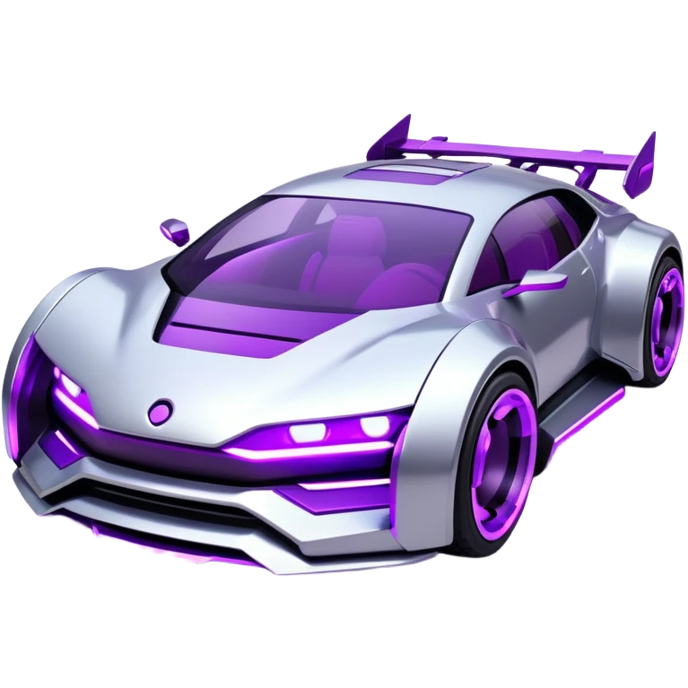 futuristic silver and purple cyberpunk car emoji