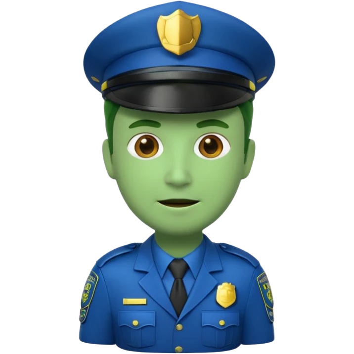 3d emoji man with green police cap and green police suit  emoji