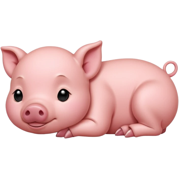 Sleeping Piglet – tiny pink pig curled up, eyes closed emoji
