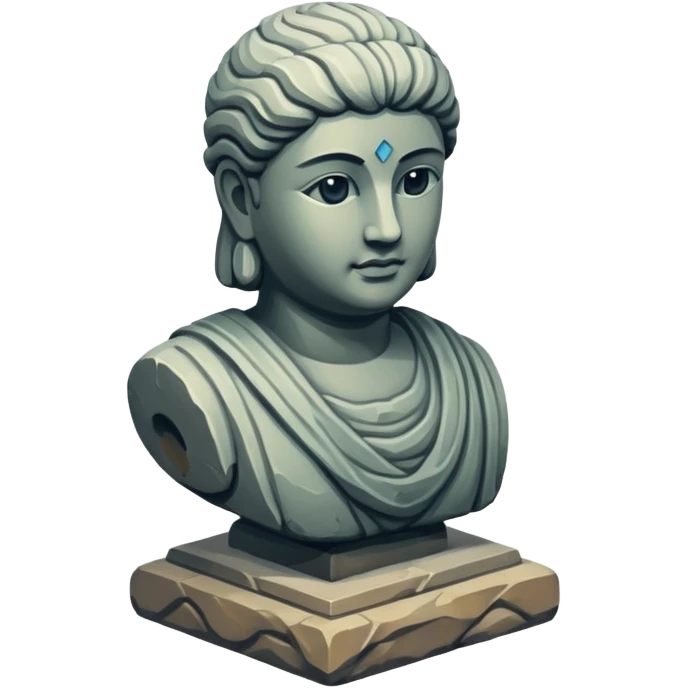 Isometric, painting and statue representing culture emoji