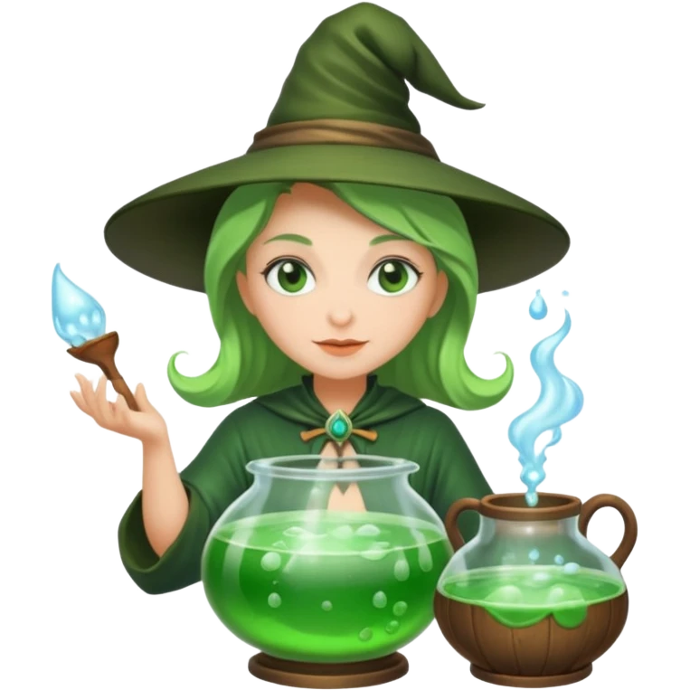 green witch cooking potion emoji