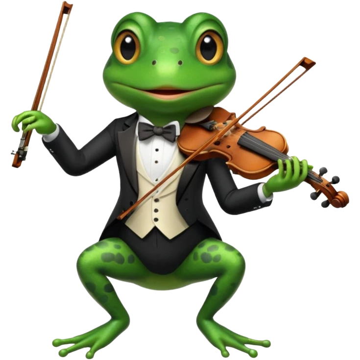 frog playing the violin emoji