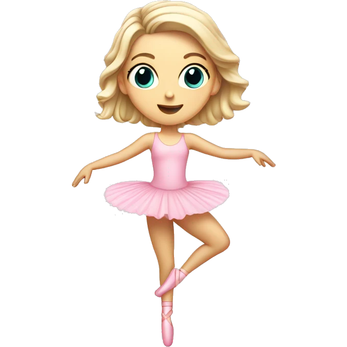 white girl, pink ballet girl. ballet pose emoji