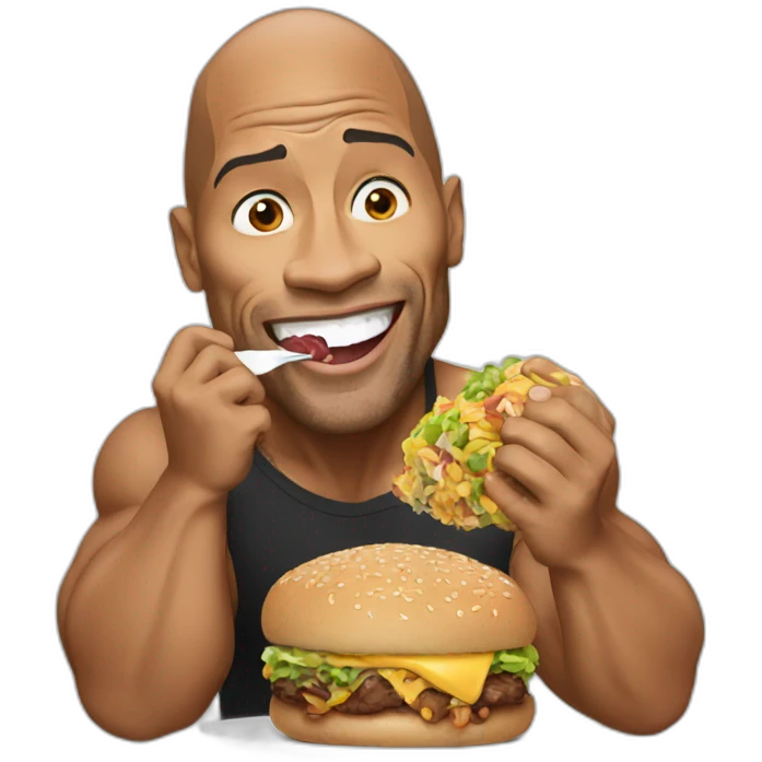 Dwayne Johnson eating emoji