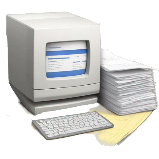 computer with construction documents and a budget for a building emoji