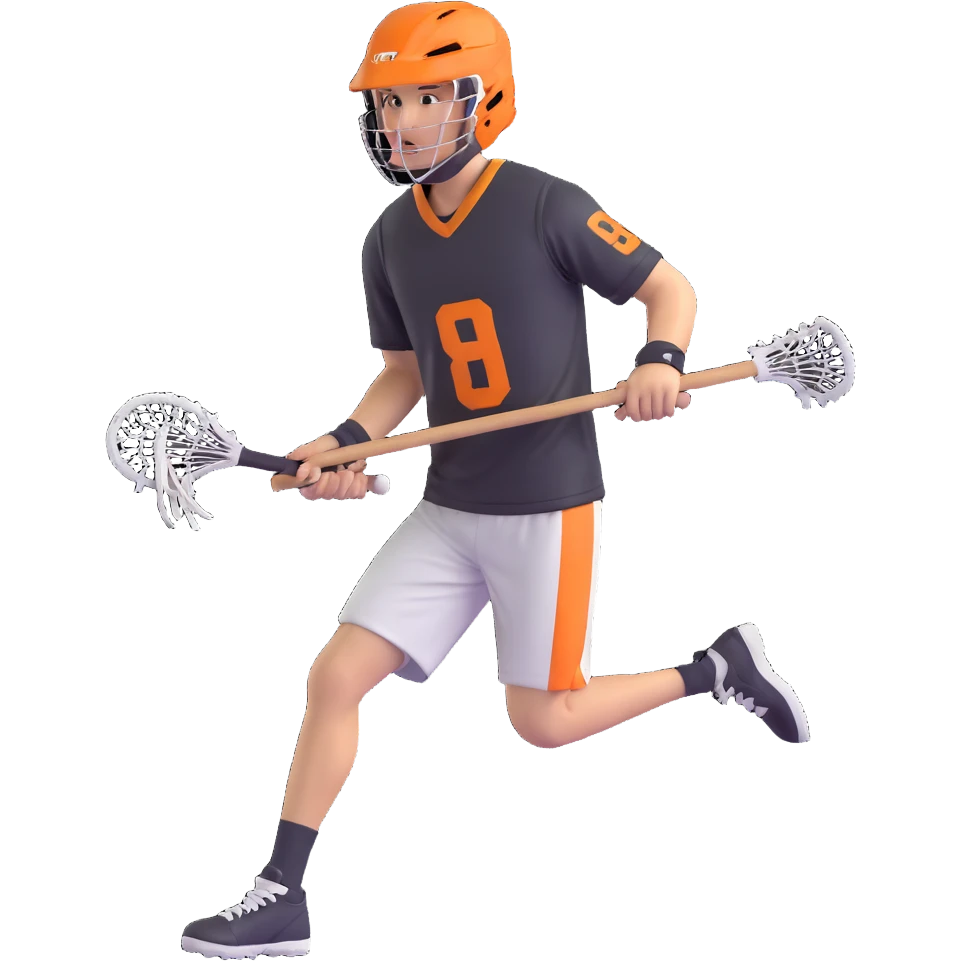 lacrosse player in hot summer emoji