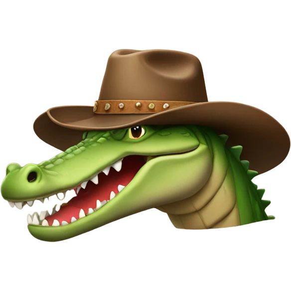 Crocodile wearing a cowboy hat  emoji