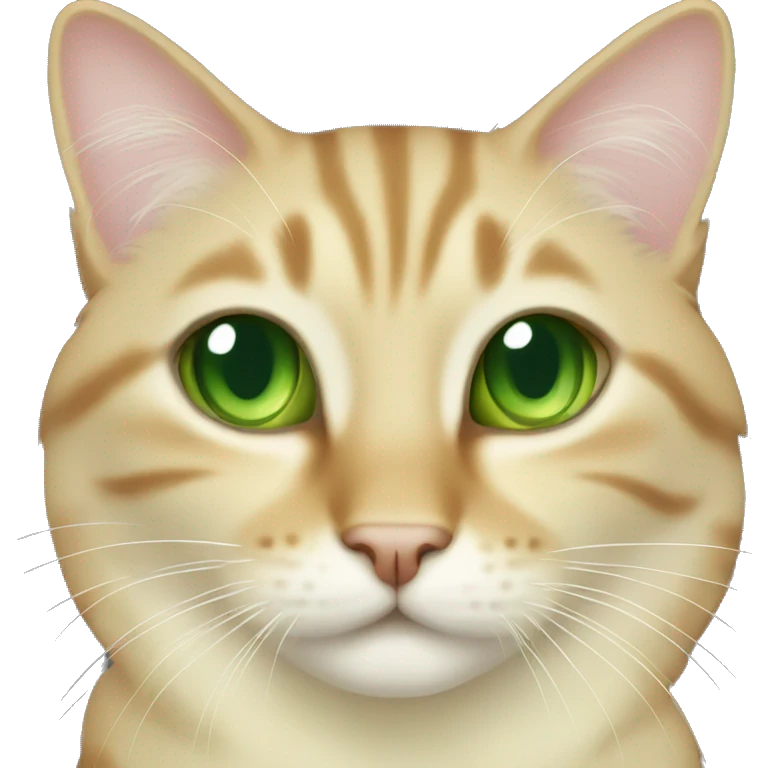 Butter cat with green eyes long hair emoji