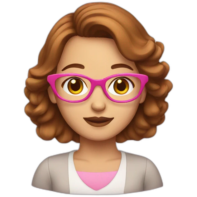woman with Brown hair and pink frame emoji