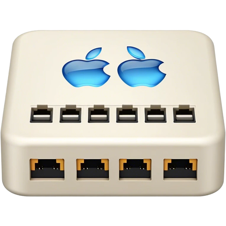 network switch face-on ethernet ports apple-style emoji emoji