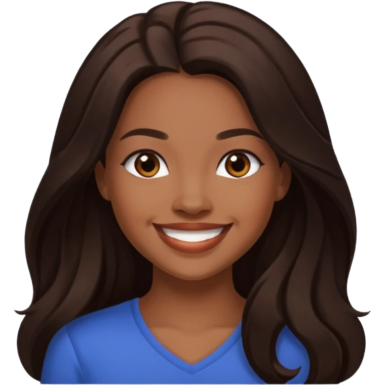 Brandi Williams with dark brown long hair emoji