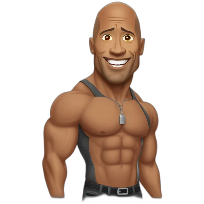 Dwayne Johnson avec une couhe emoji