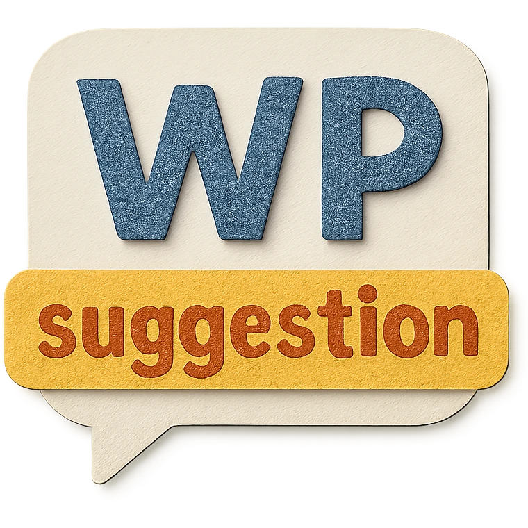 emoji with the text 'WP suggestion' in a paper craft style, suitable for IT team Slack reactions emoji