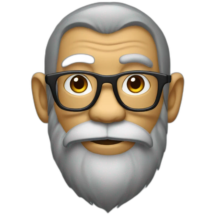 monkey professor with beard, mustace, glasses, suit football emoji