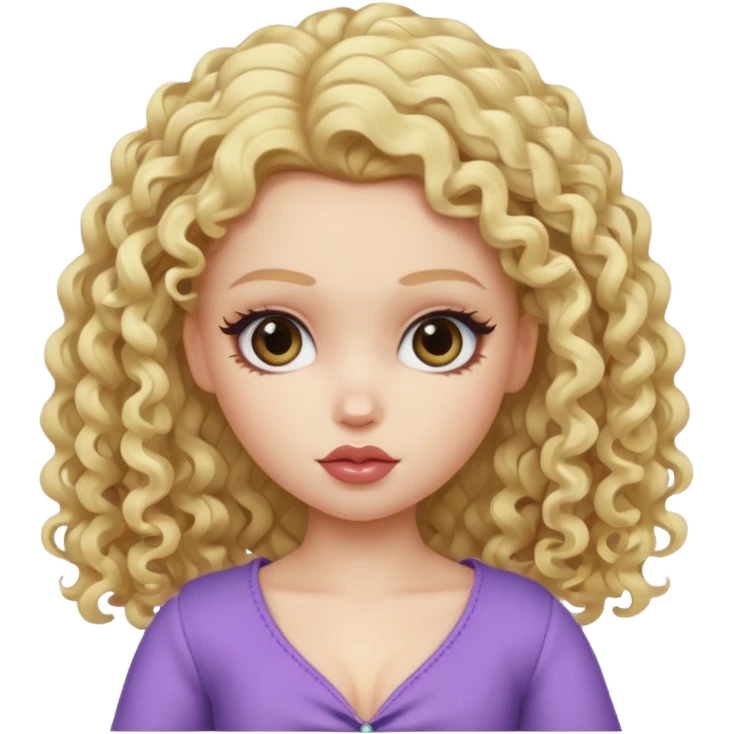 pretty bratz baddie, pale skin, blonde curly hair emoji