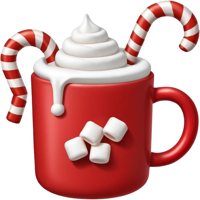 Hot chocolate with marshmallows Christmas themed  emoji