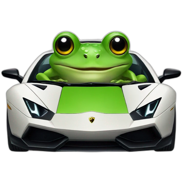 A frog in a Lamborghini  emoji