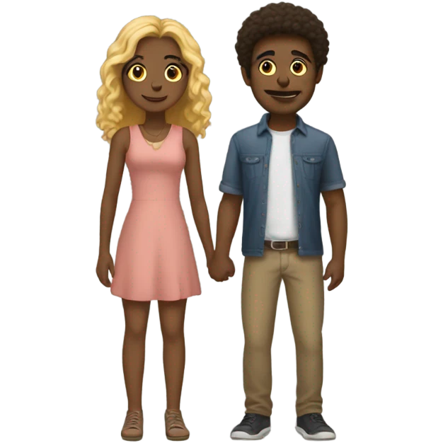 Midwest couple tall guy short girl emoji