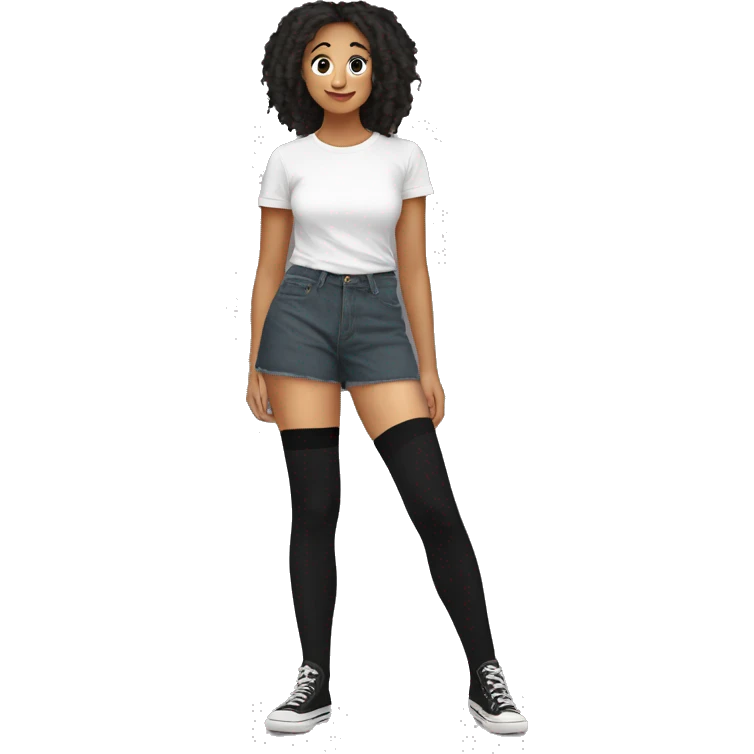  Plain Black over knee socks emoji