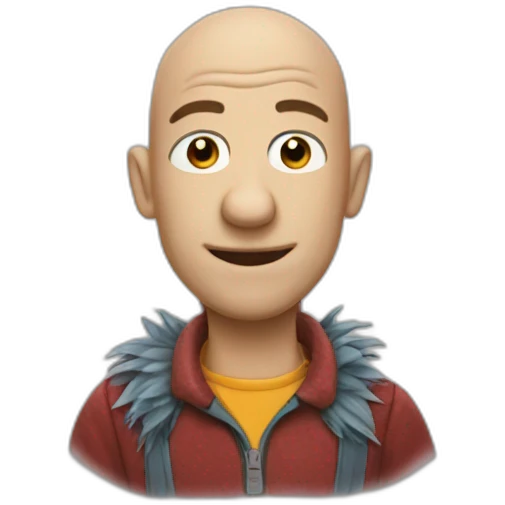 A bald man with fraggles and glaces emoji