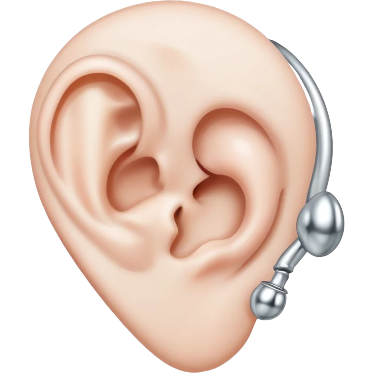 Ear only with silver piercing emoji