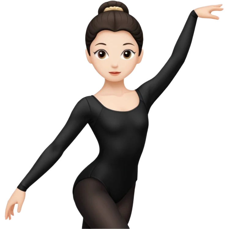 Ballet dancer, black clothes emoji