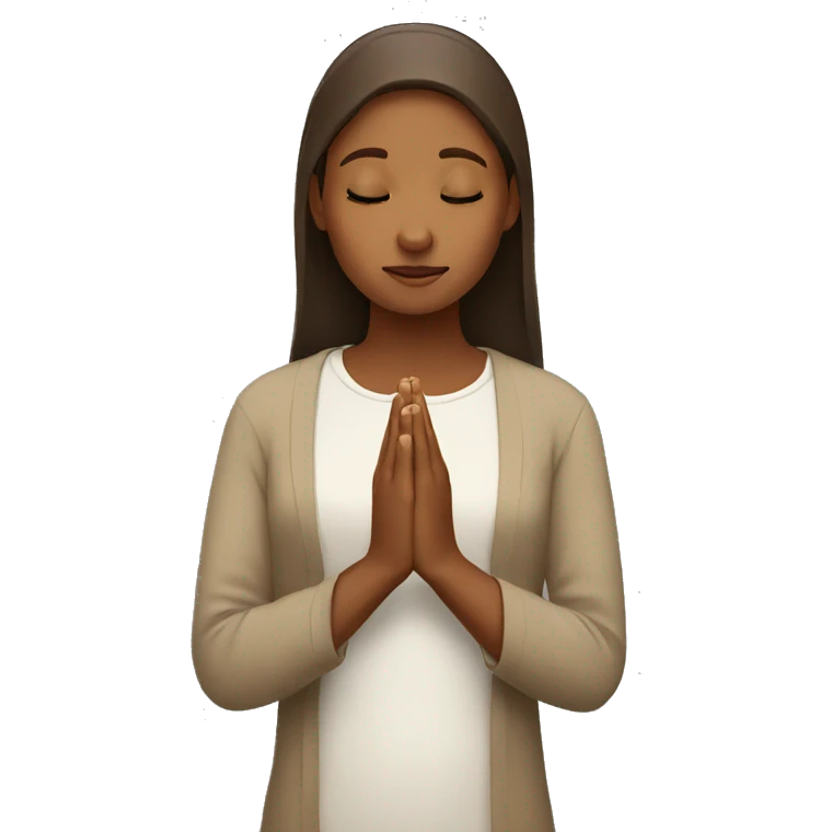 brownhead girl praying emoji